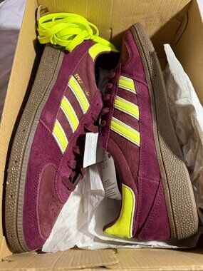NIB Adidas Handball Spezial Burgundy Neon Sneakers | US M 11 / W 12.5